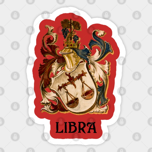Libra Coat-Of-Arms Sticker by D_AUGUST_ART_53